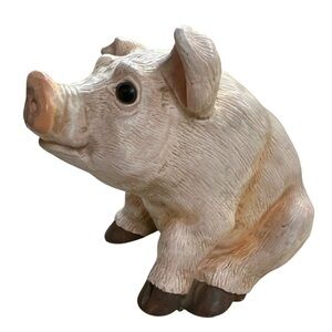 Lefton 1989 Geo Z China Piggy Bank Hand Painted Porcelain Ceramic Bank